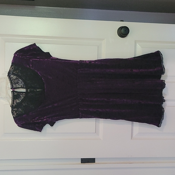 Hot Topic Nightmare Before Christmas Purple Velvet Burnout Dress NWT - Picture 6 of 7